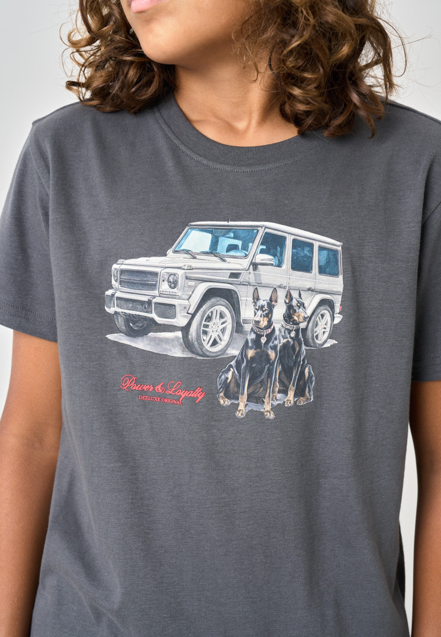 T-shirt DOBBY Noir charbon garçon-3