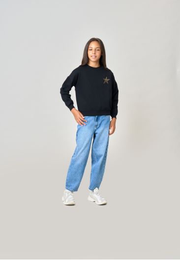 Sweat LEOSTAR Black fille-1