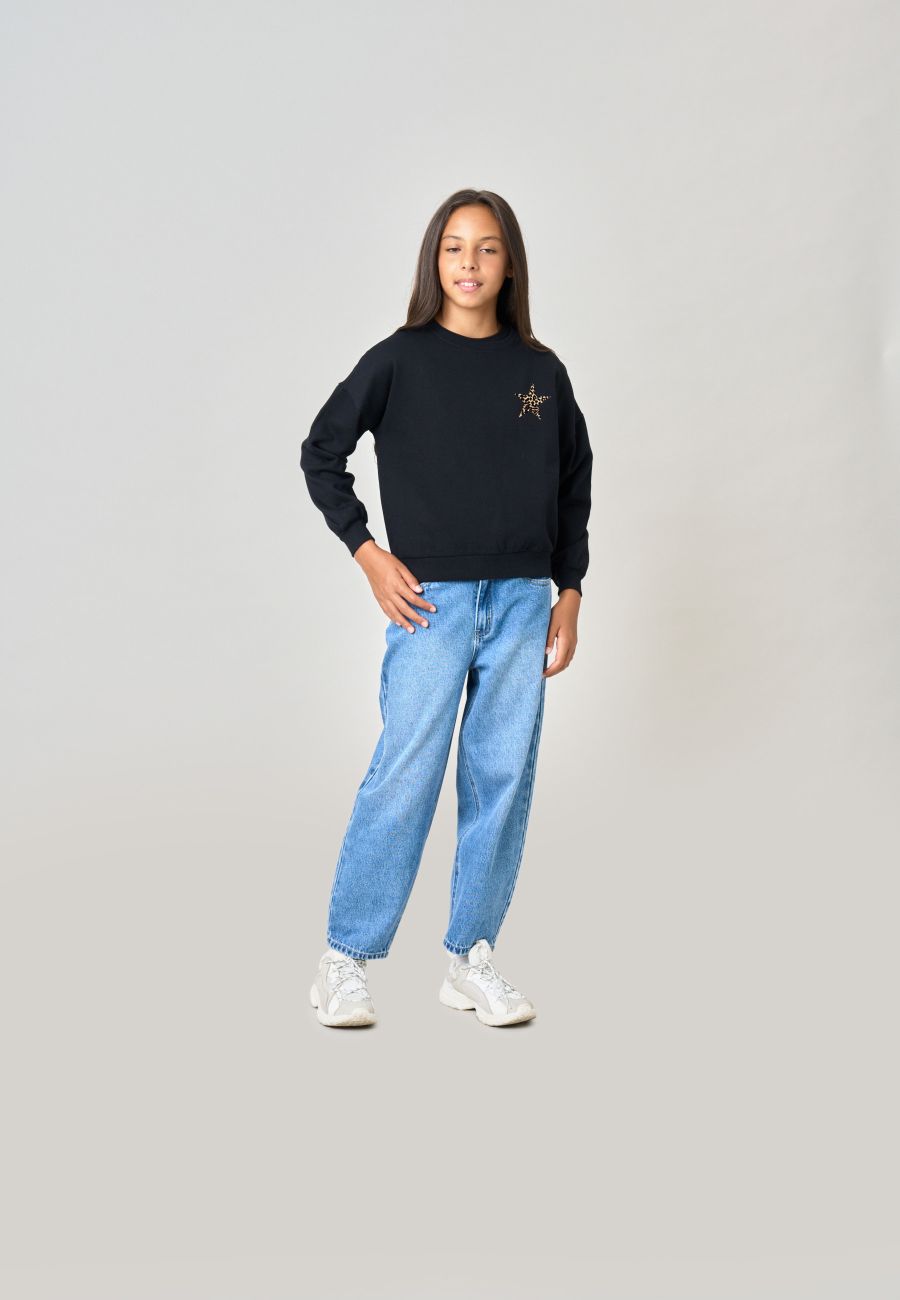 Sweat LEOSTAR Black fille-3