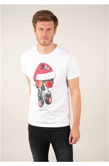 T-shirt de Noël manches courtes gris homme